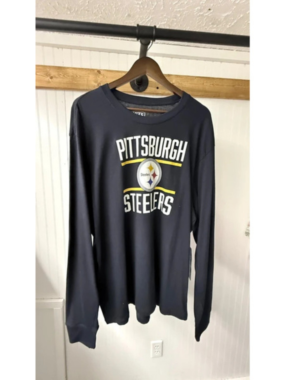 Pittsburgh Steelers Black Team Arch Knockout Long Sleeve T-Shirt new 2xl